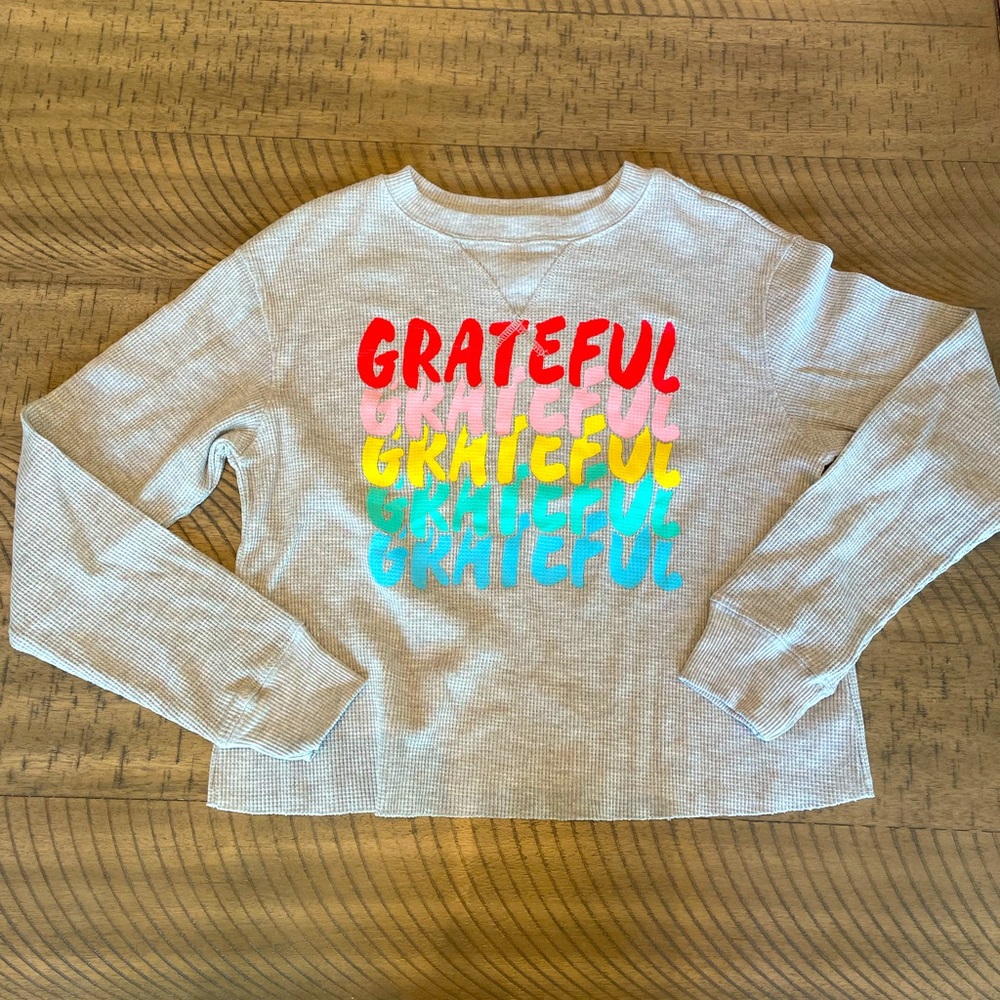 “Grateful” Grey Long-sleeve Thermal